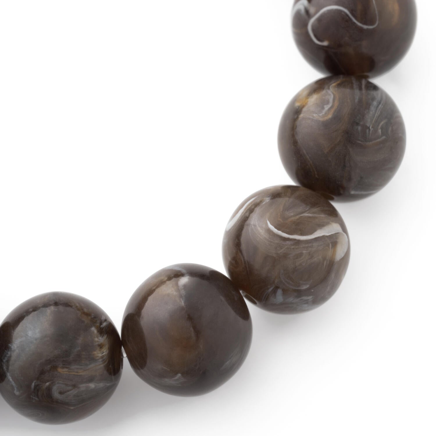 Mini Beads Flex armbånd - Dark Brown Marble